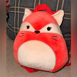 Squishmallows Fifi Fox Plush Mini Backpack Red Kids Bag Soft Plush